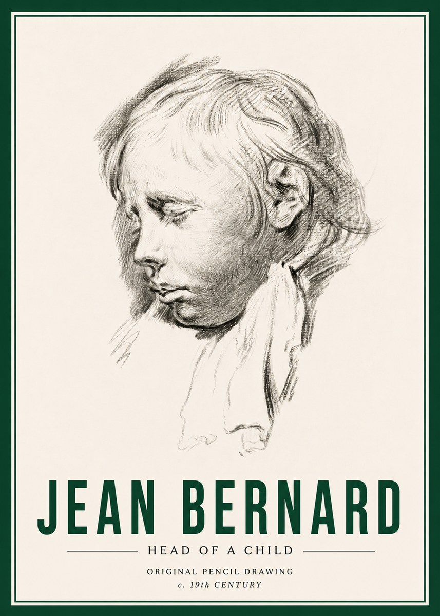 Jean Bernard Head of a Child No4 - Affiche