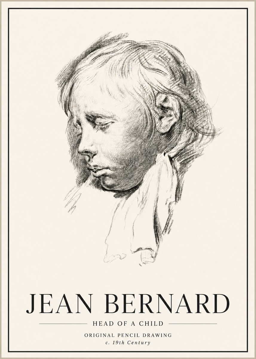 Jean Bernard Head of a Child No5 - Affiche