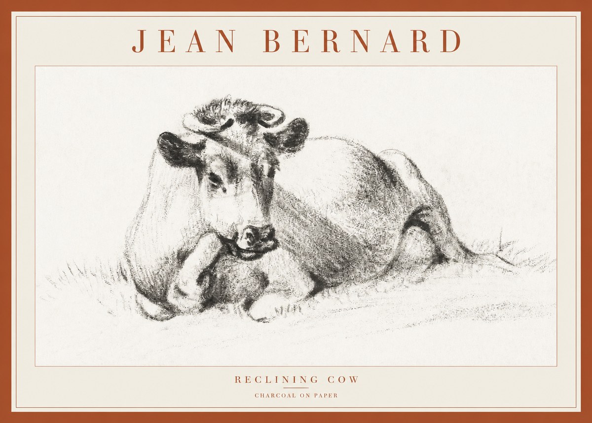 Jean Bernard Reclining Cow I No1 - Affiche