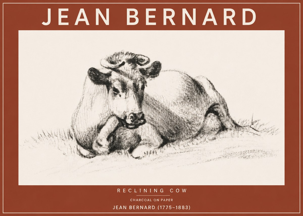 Jean Bernard Reclining Cow I No4 - Affiche