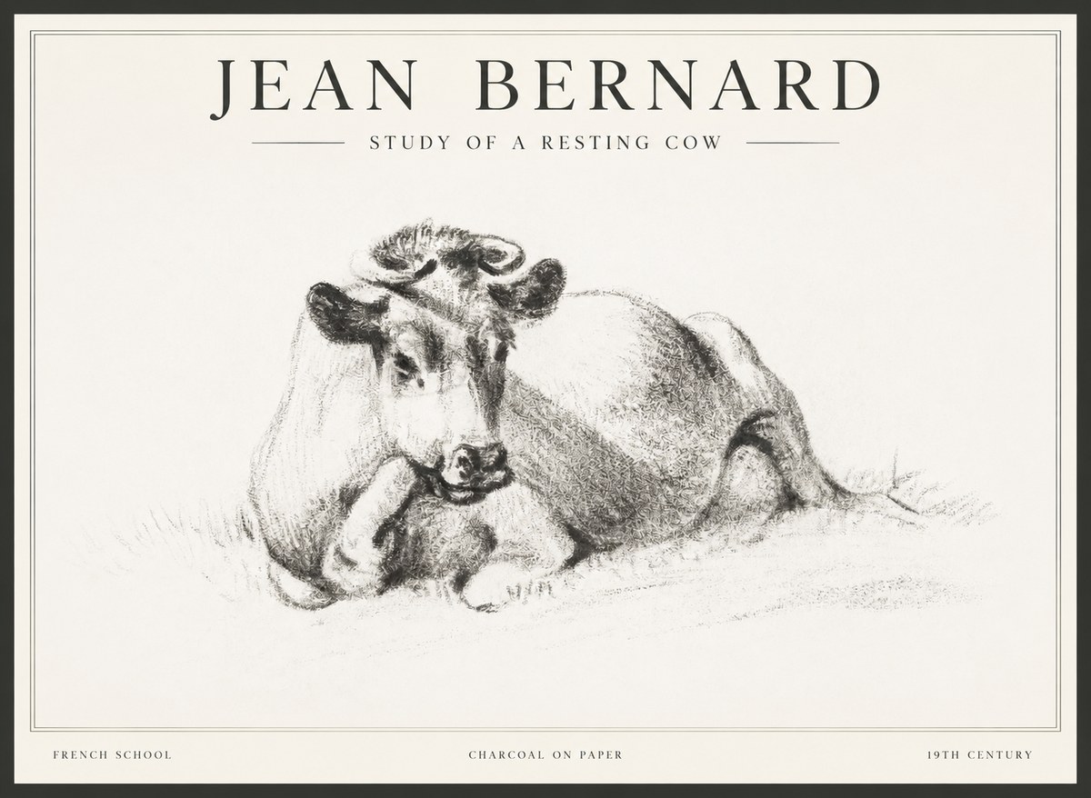 Jean Bernard Reclining Cow I No5 - Affiche