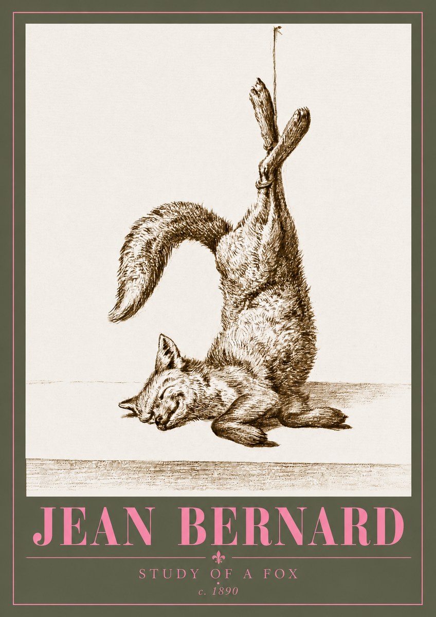Jean Bernard Study of a Fox No5 - Affiche