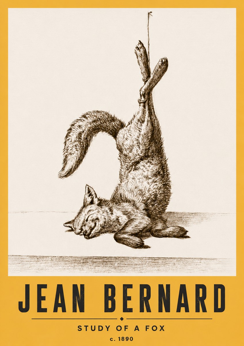 Jean Bernard Study of a Fox No6 - Affiche