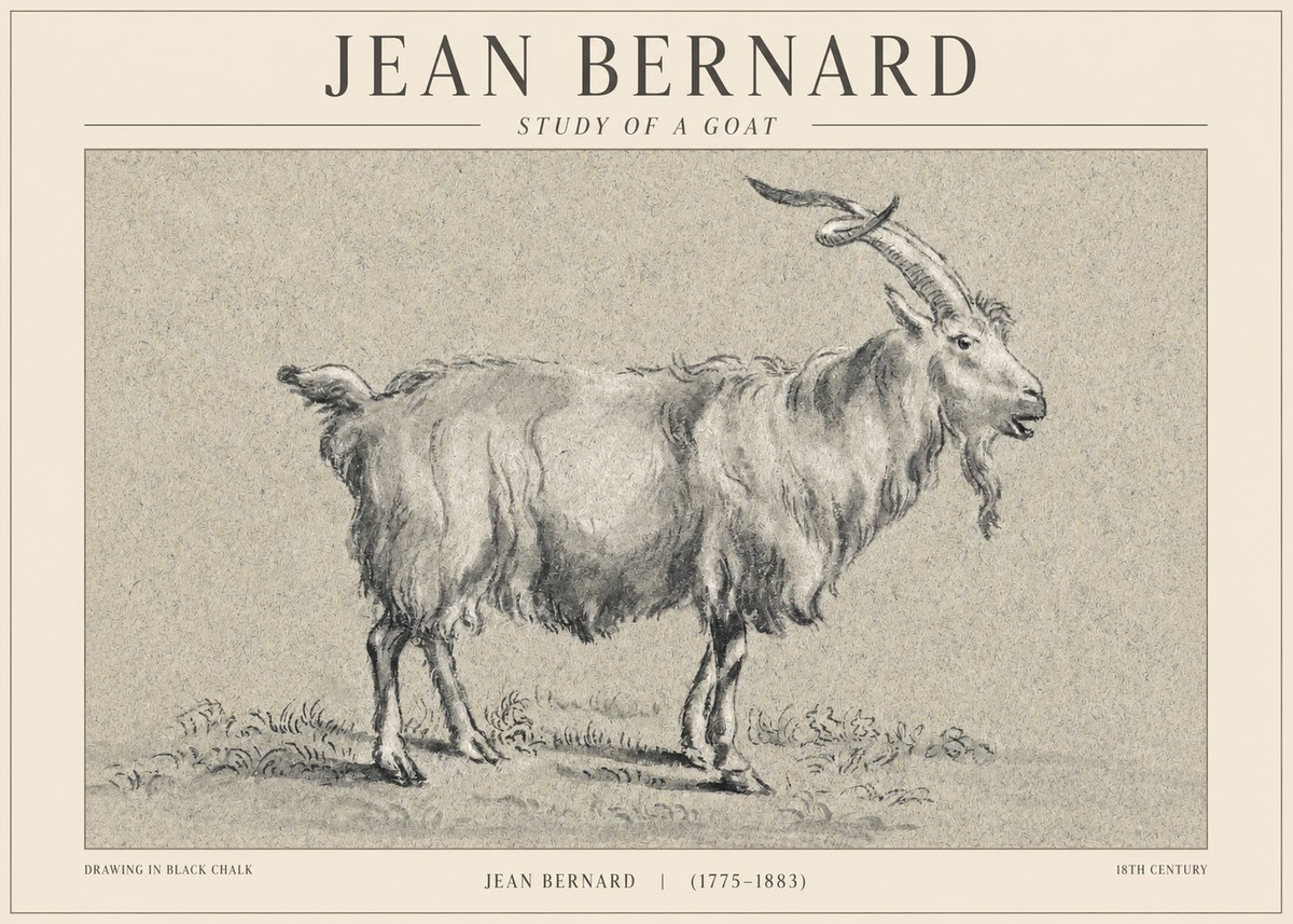 Jean Bernard Study of a Goat II No1 - Affiche