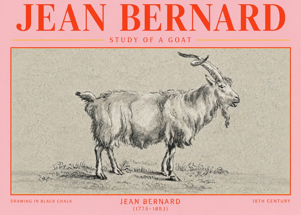 Jean Bernard Study of a Goat II No4 - Affiche