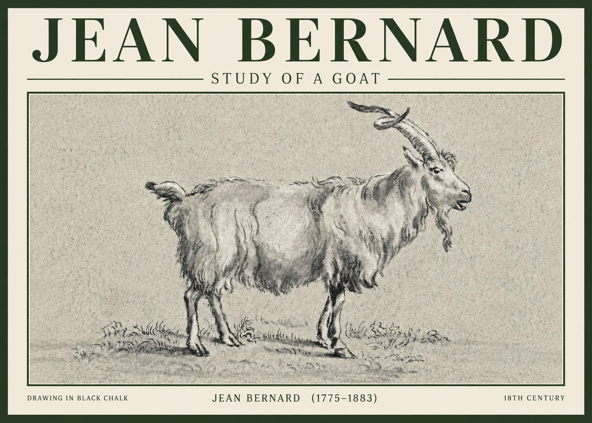 Jean Bernard Study of a Goat II No5 - Affiche