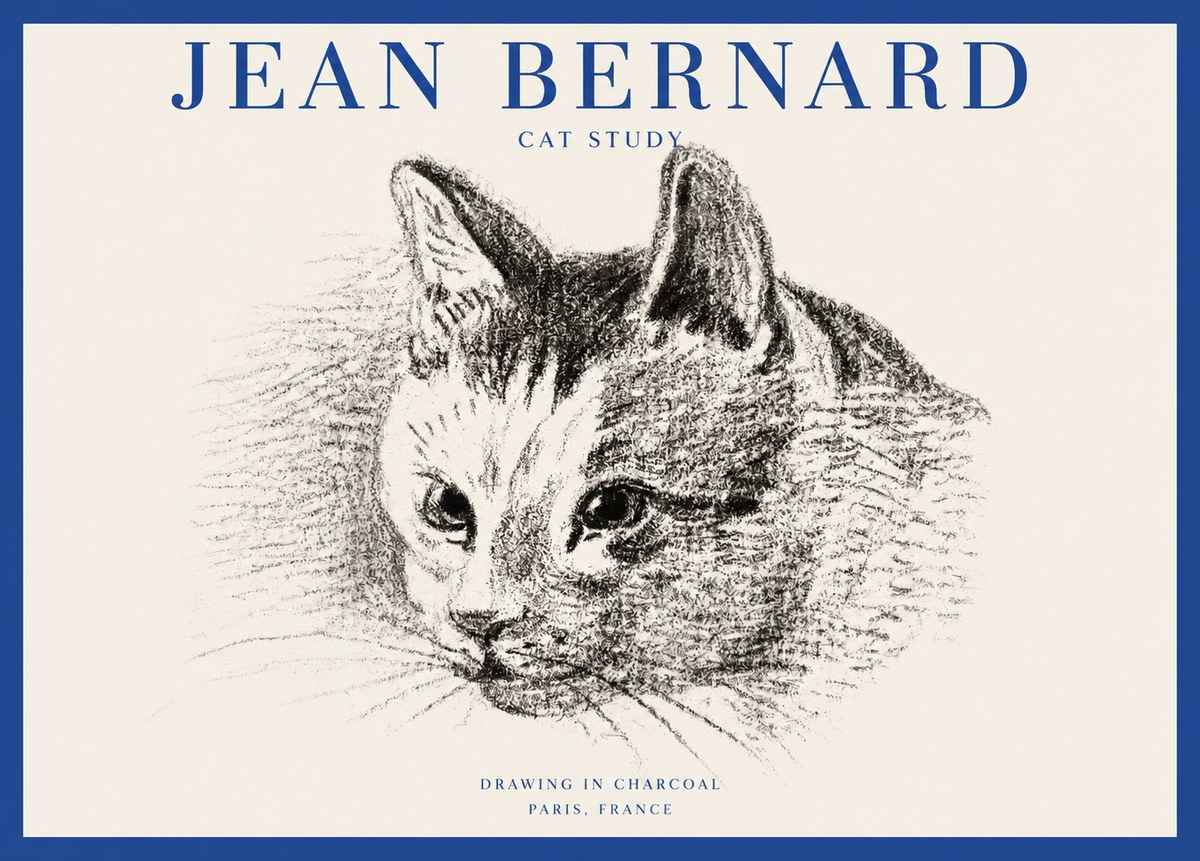Jean Bernard Cat Study III No2 - Affiche