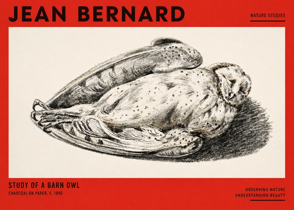 Jean Bernard Sleeping Owl No3 - Affiche