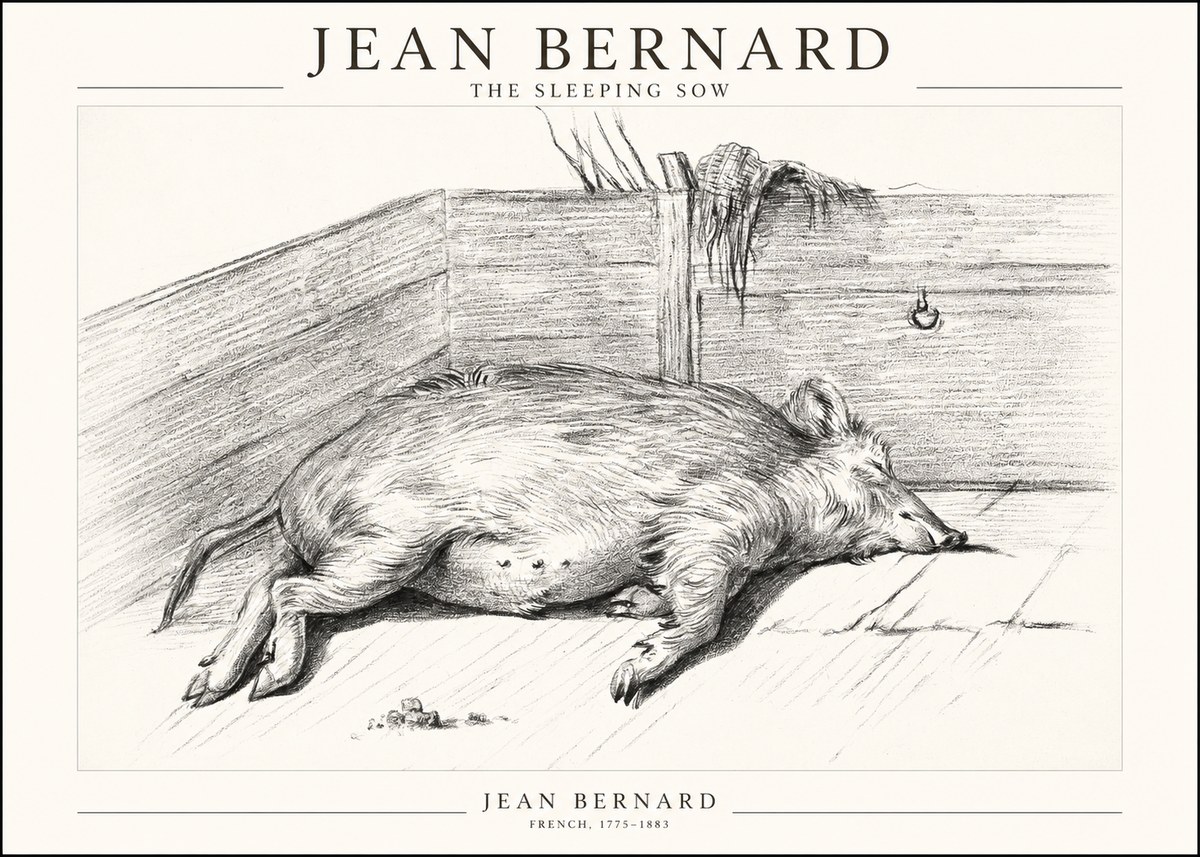 Jean Bernard The Sleeping Sow No1 - Affiche