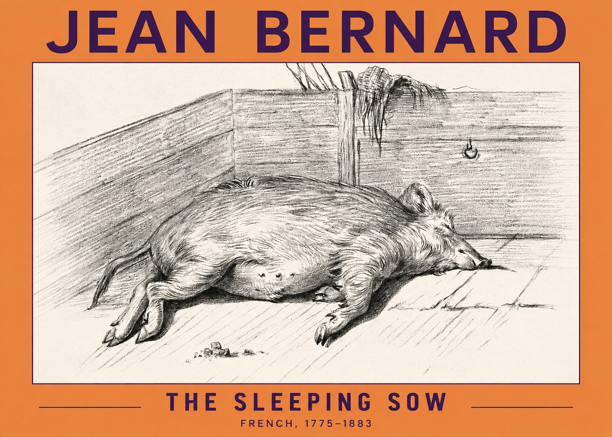 Jean Bernard The Sleeping Sow No2 - Affiche