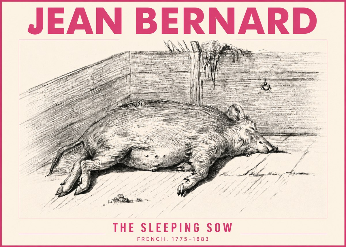 Jean Bernard The Sleeping Sow No3 - Affiche
