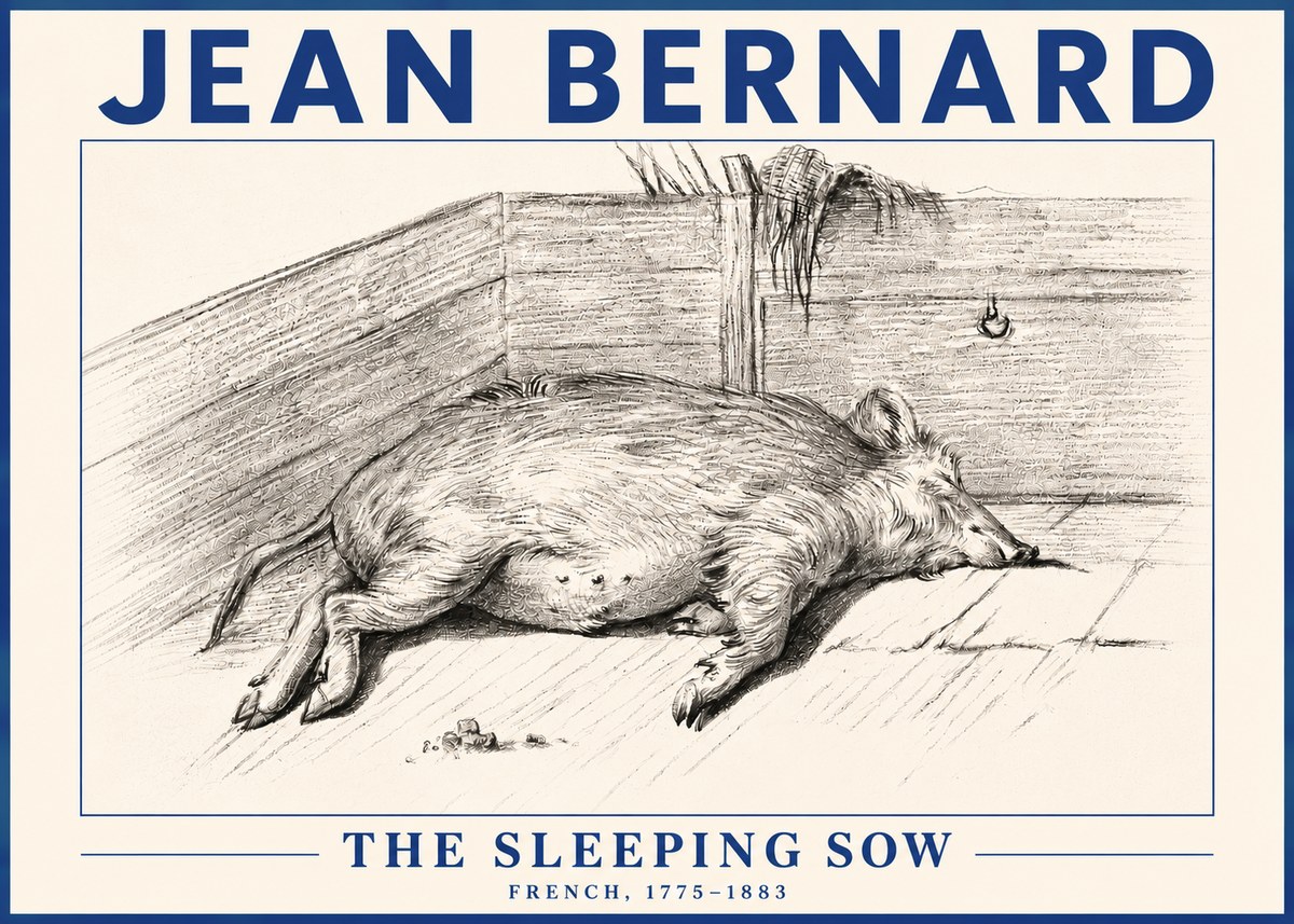 Jean Bernard The Sleeping Sow No5 - Affiche