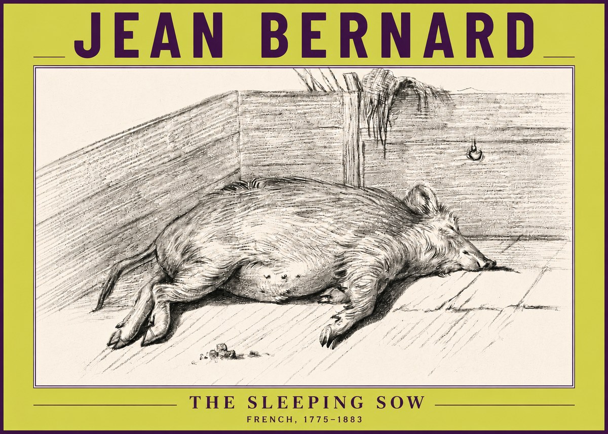 Jean Bernard The Sleeping Sow No6 - Affiche