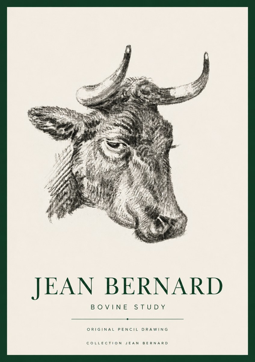 Jean Bernard Bovine Study I No4 - Affiche