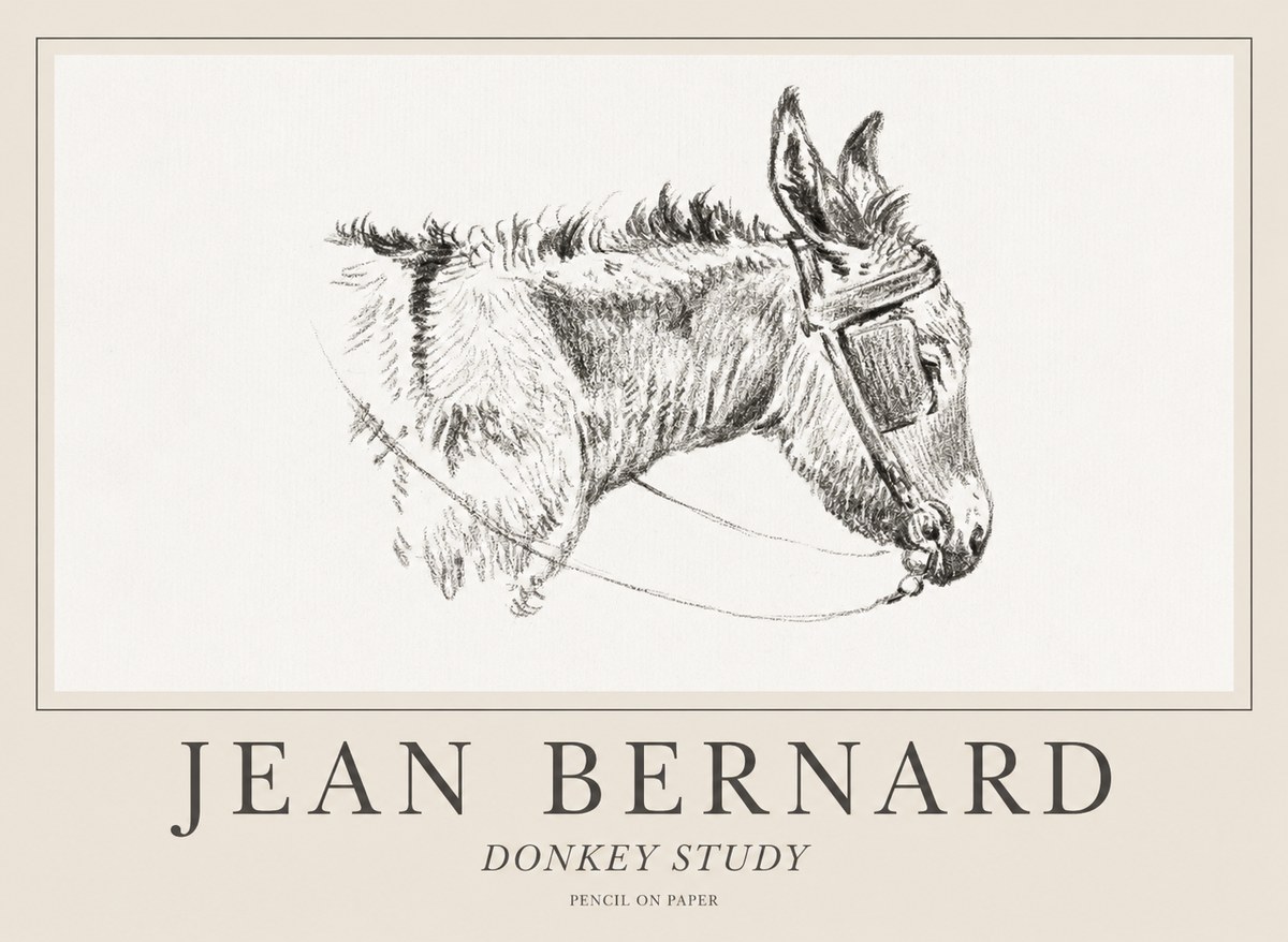 Jean Bernard Donkey Study II No1 - Affiche