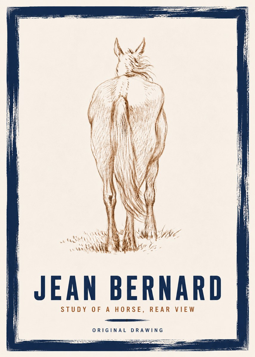 Jean Bernard Study of a Horse, Rear View No6 - Affiche