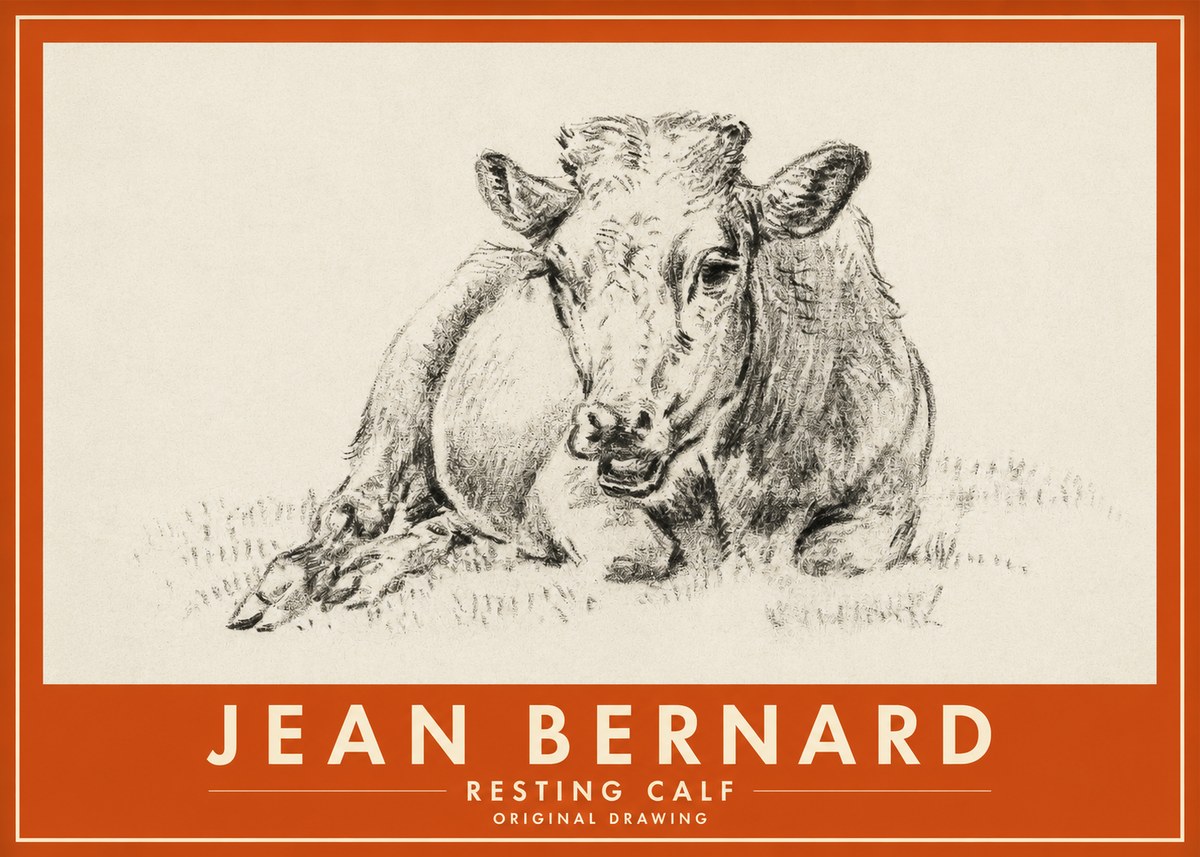 Jean Bernard Resting Calf II No2 - Affiche