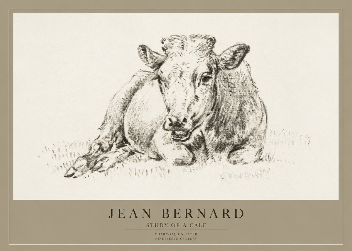 Jean Bernard Resting Calf II No4 - Affiche