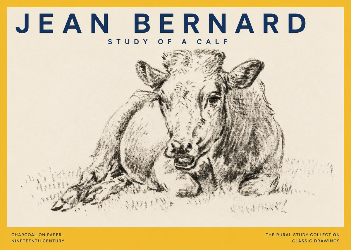 Jean Bernard Resting Calf II No5 - Affiche