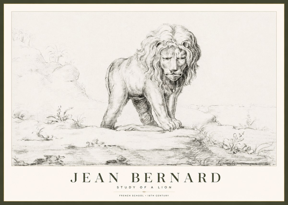 Jean Bernard Study of a Lion I No1 - Affiche