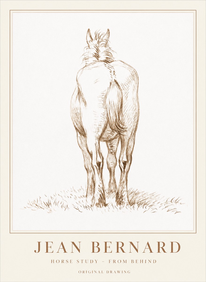 Jean Bernard Horse Study - from Behind No1 - Affiche
