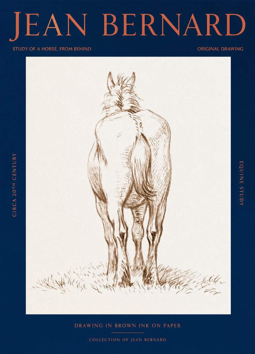 Jean Bernard Horse Study - from Behind No3 - Affiche