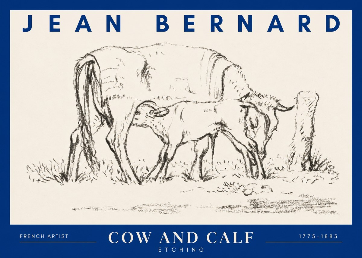 Jean Bernard Cow and Calf I No2 - Affiche