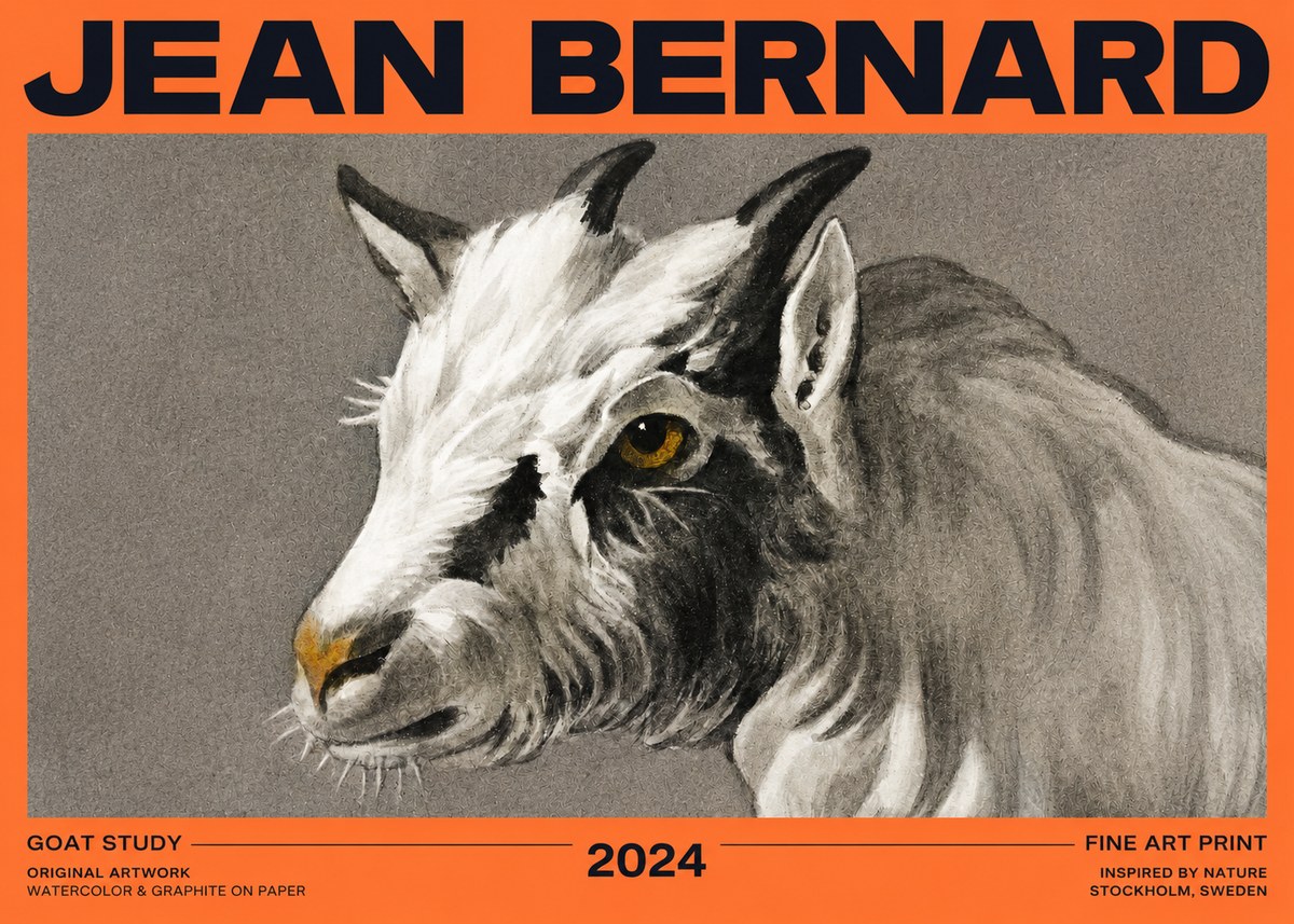 Jean Bernard Goat Study No2 - Affiche