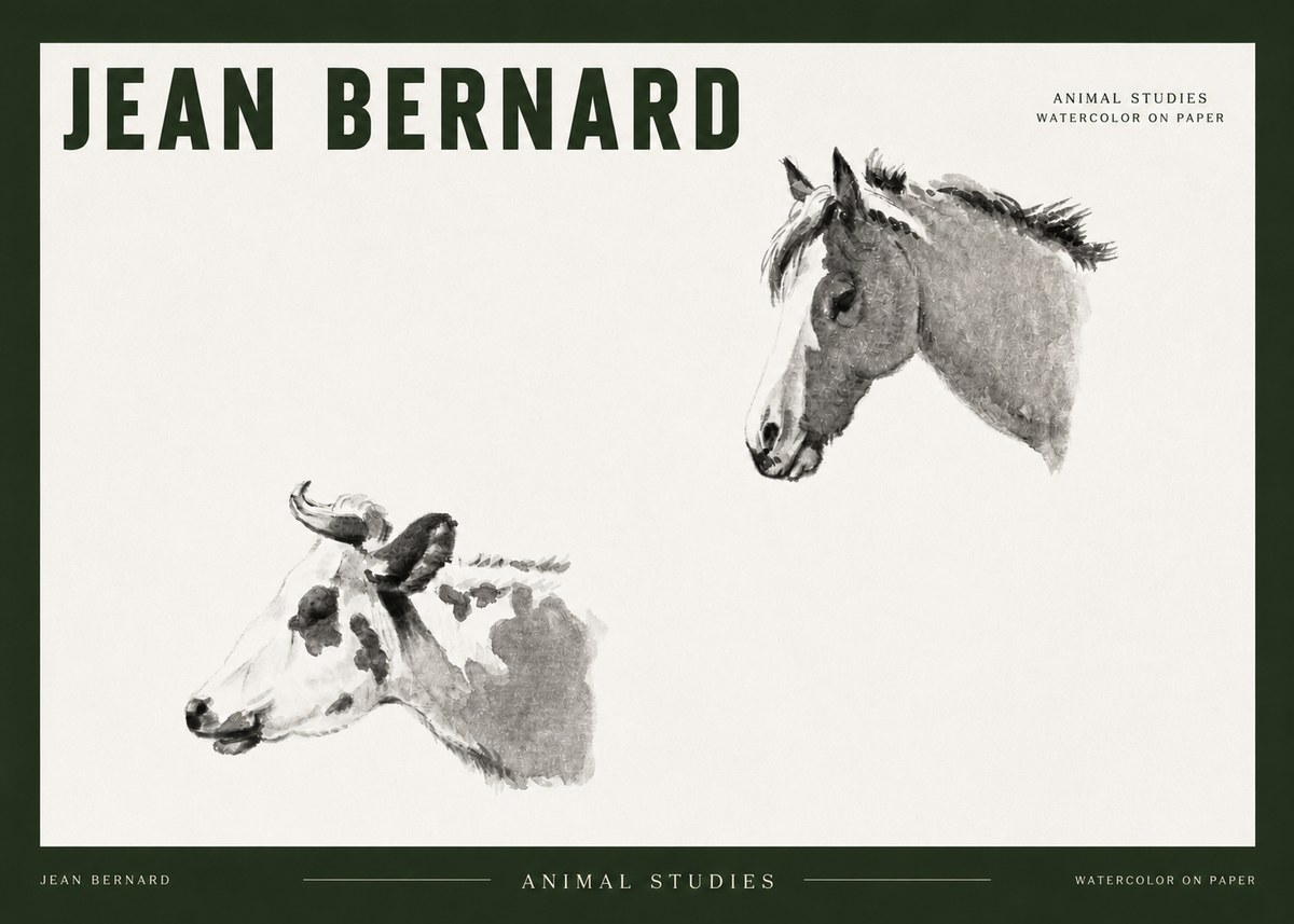 Jean Bernard Animal Studies No2 - Affiche