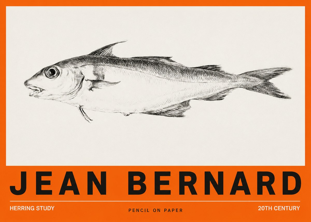 Jean Bernard Herring Study No2 - Affiche