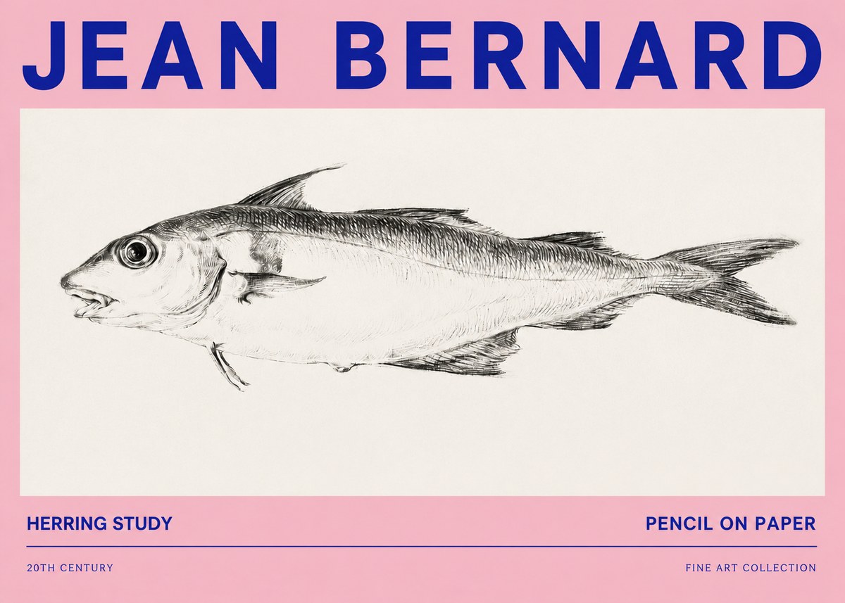 Jean Bernard Herring Study No3 - Affiche