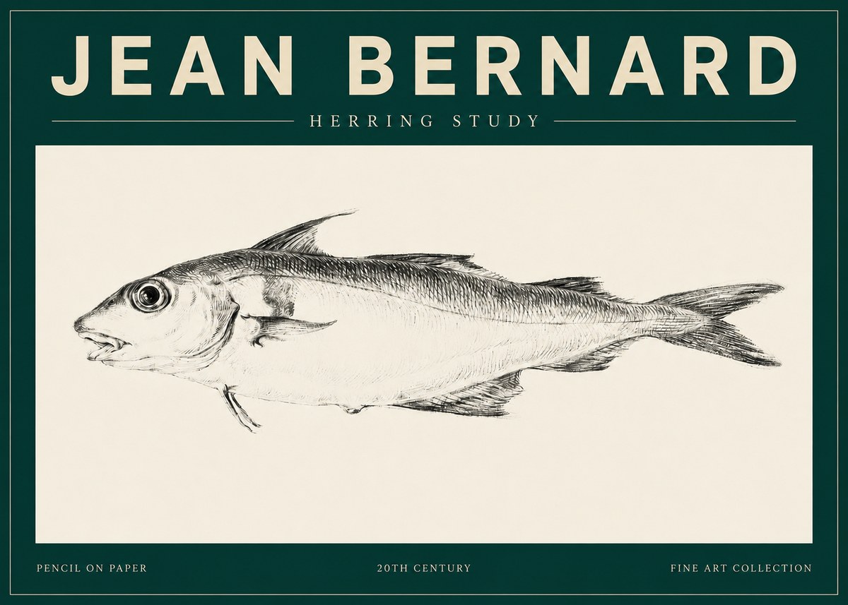Jean Bernard Herring Study No4 - Affiche