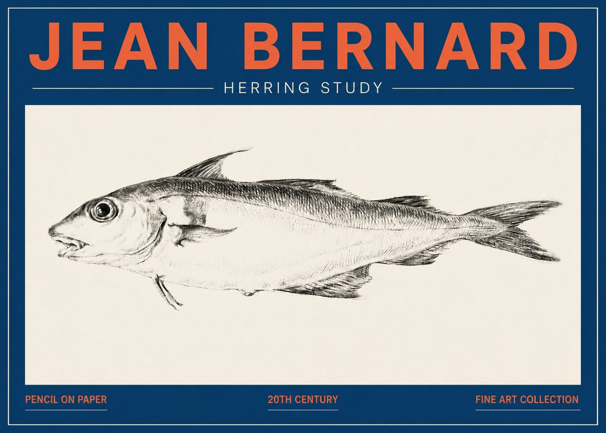 Jean Bernard Herring Study No6 - Affiche