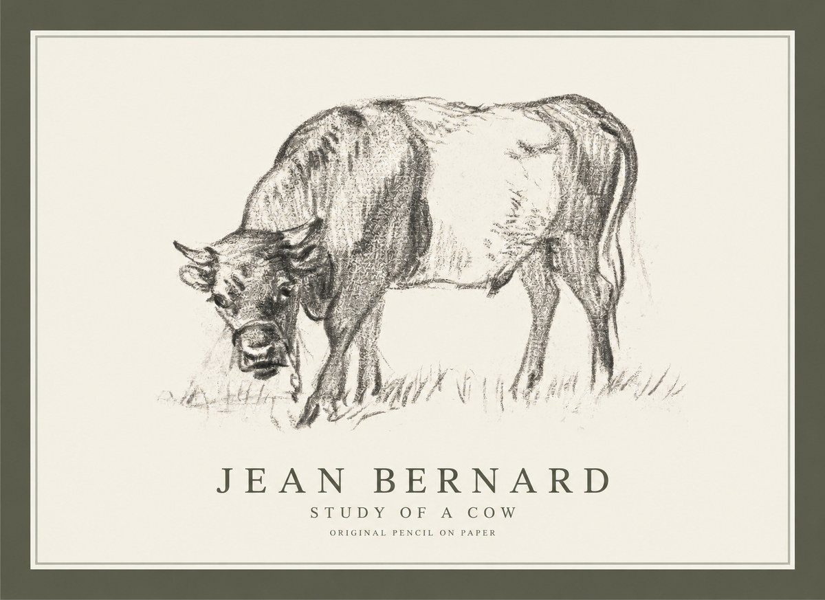 Jean Bernard Study of a Cow II No1 - Affiche