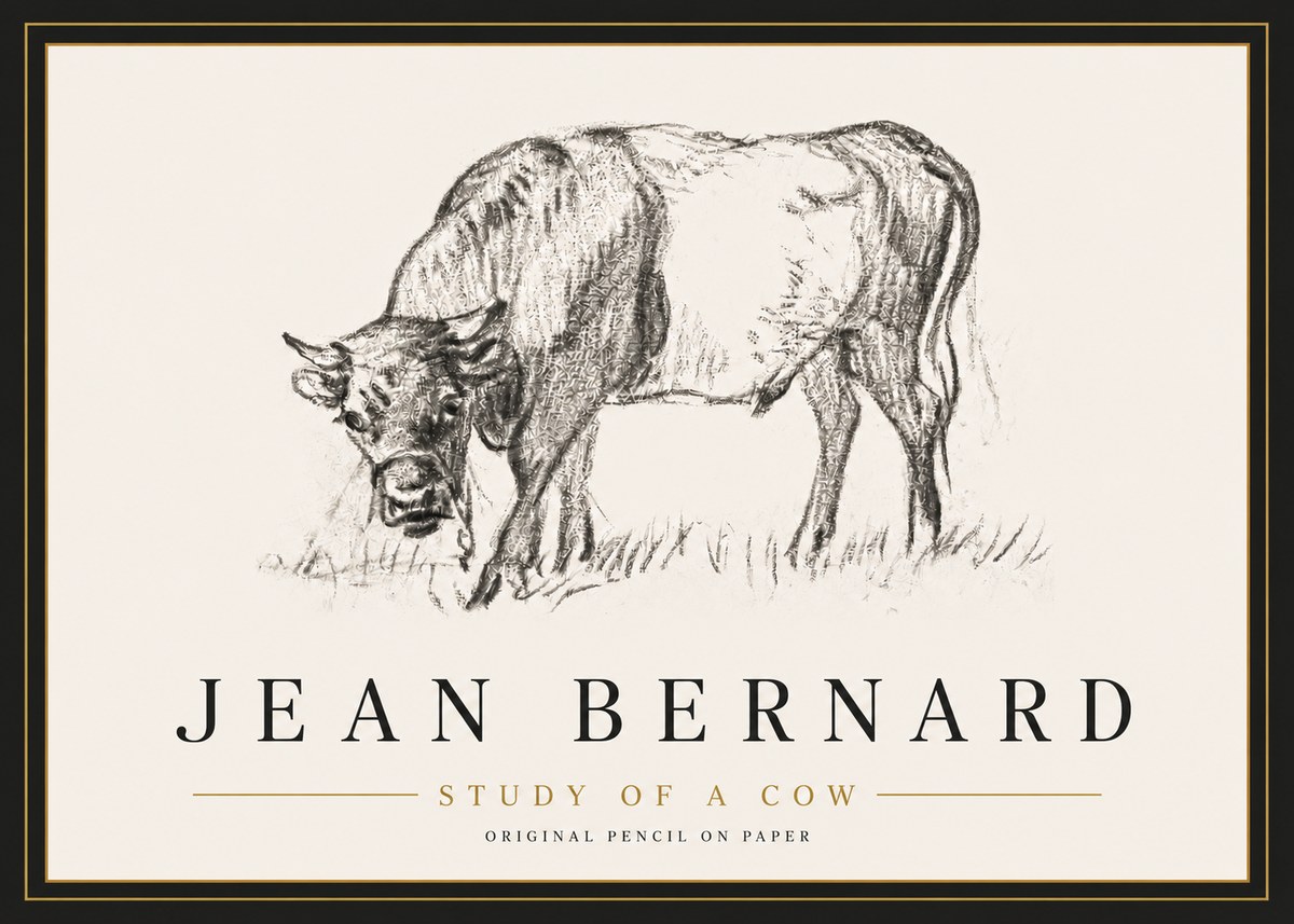 Jean Bernard Study of a Cow II No5 - Affiche