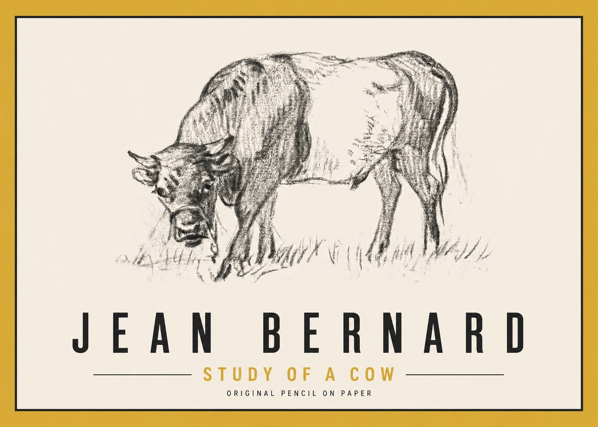 Jean Bernard Study of a Cow II No6 - Affiche