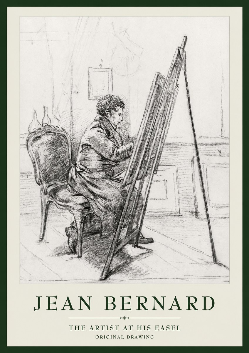 Jean Bernard The Artist at His Easel No1 - Affiche