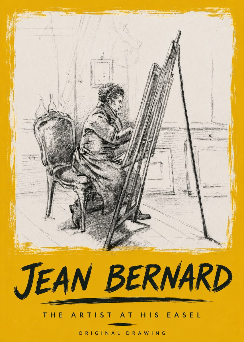 Jean Bernard The Artist at His Easel No6 - Affiche