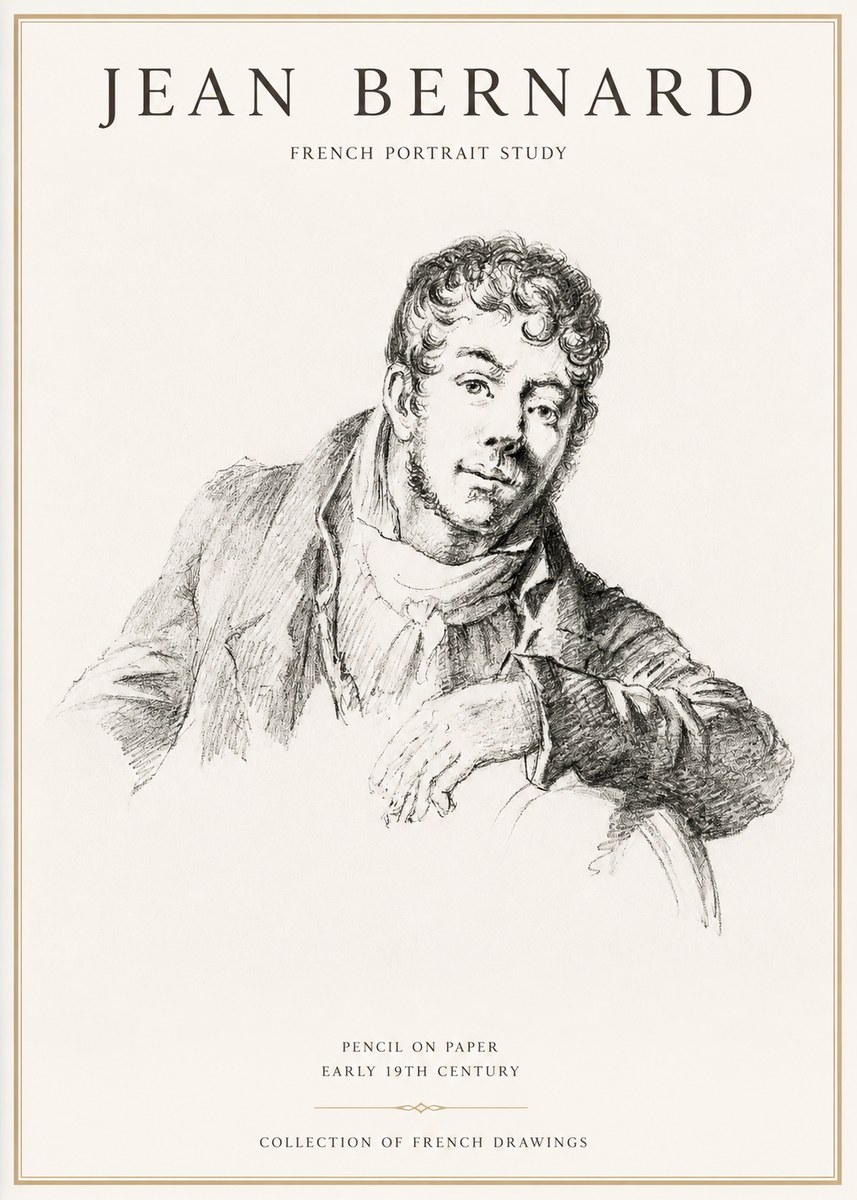Jean Bernard French Portrait Study No1 - Affiche