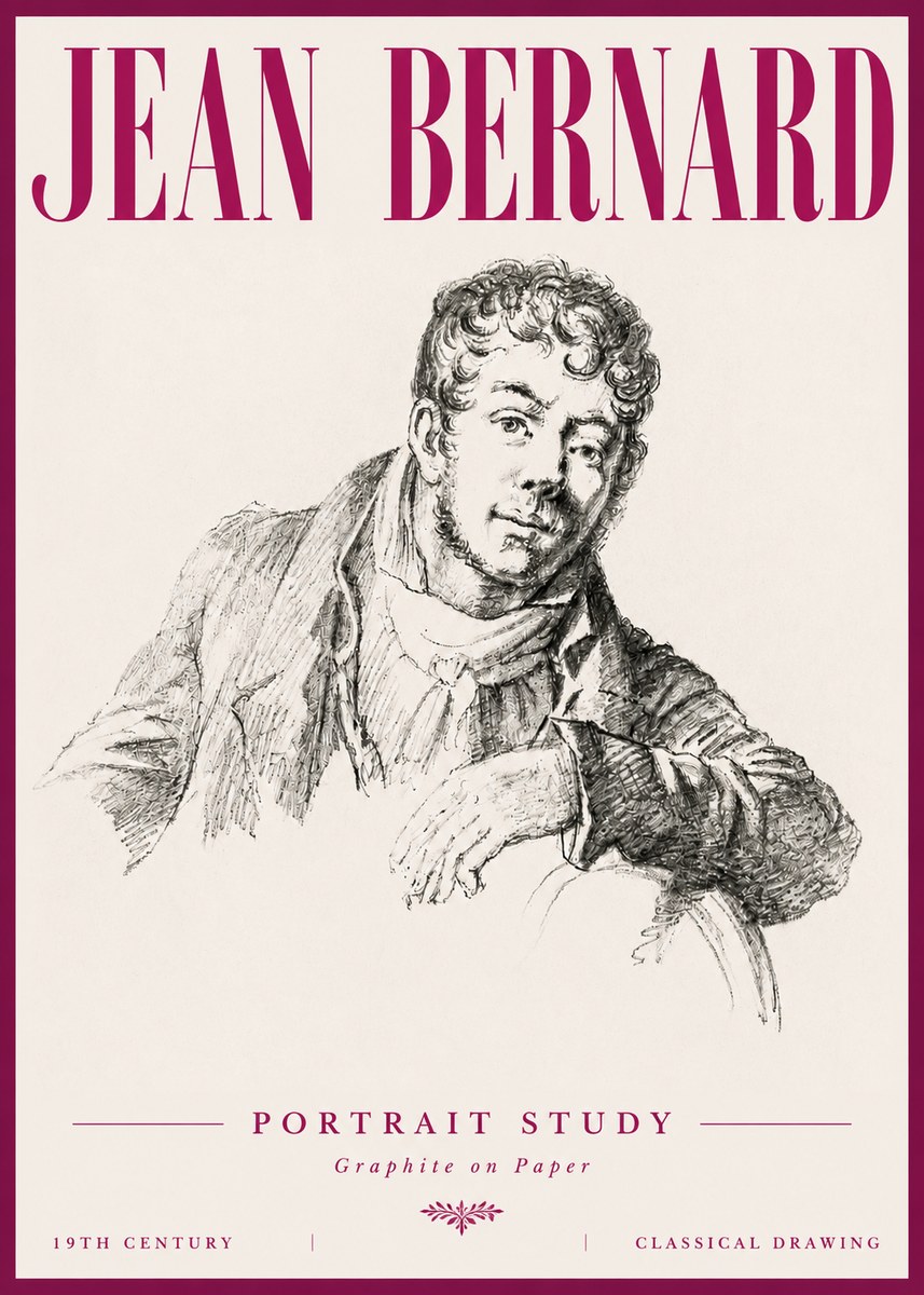 Jean Bernard French Portrait Study No6 - Affiche
