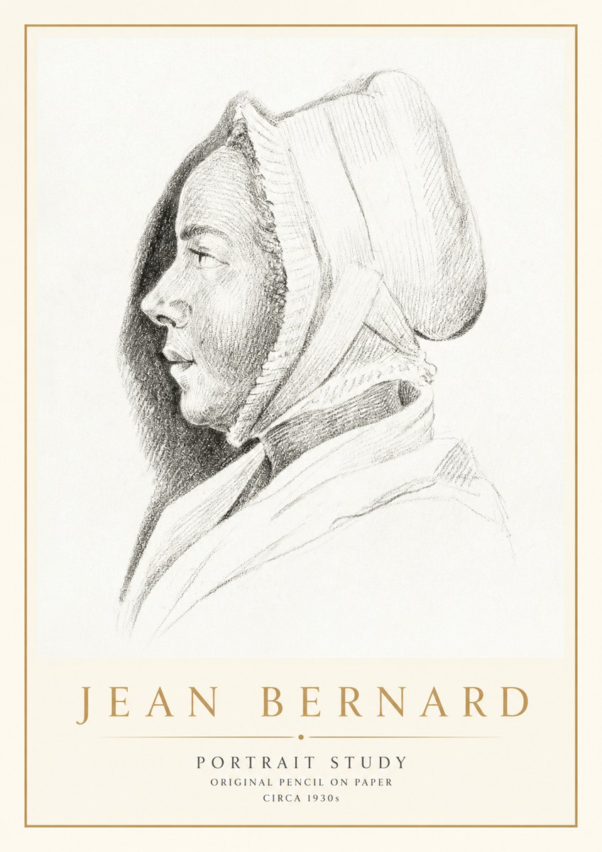 Jean Bernard Portrait Study VI No1 - Affiche