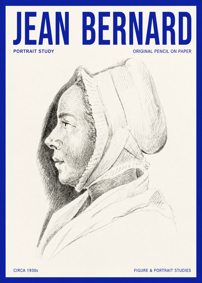 Jean Bernard Portrait Study VI No2 - Affiche
