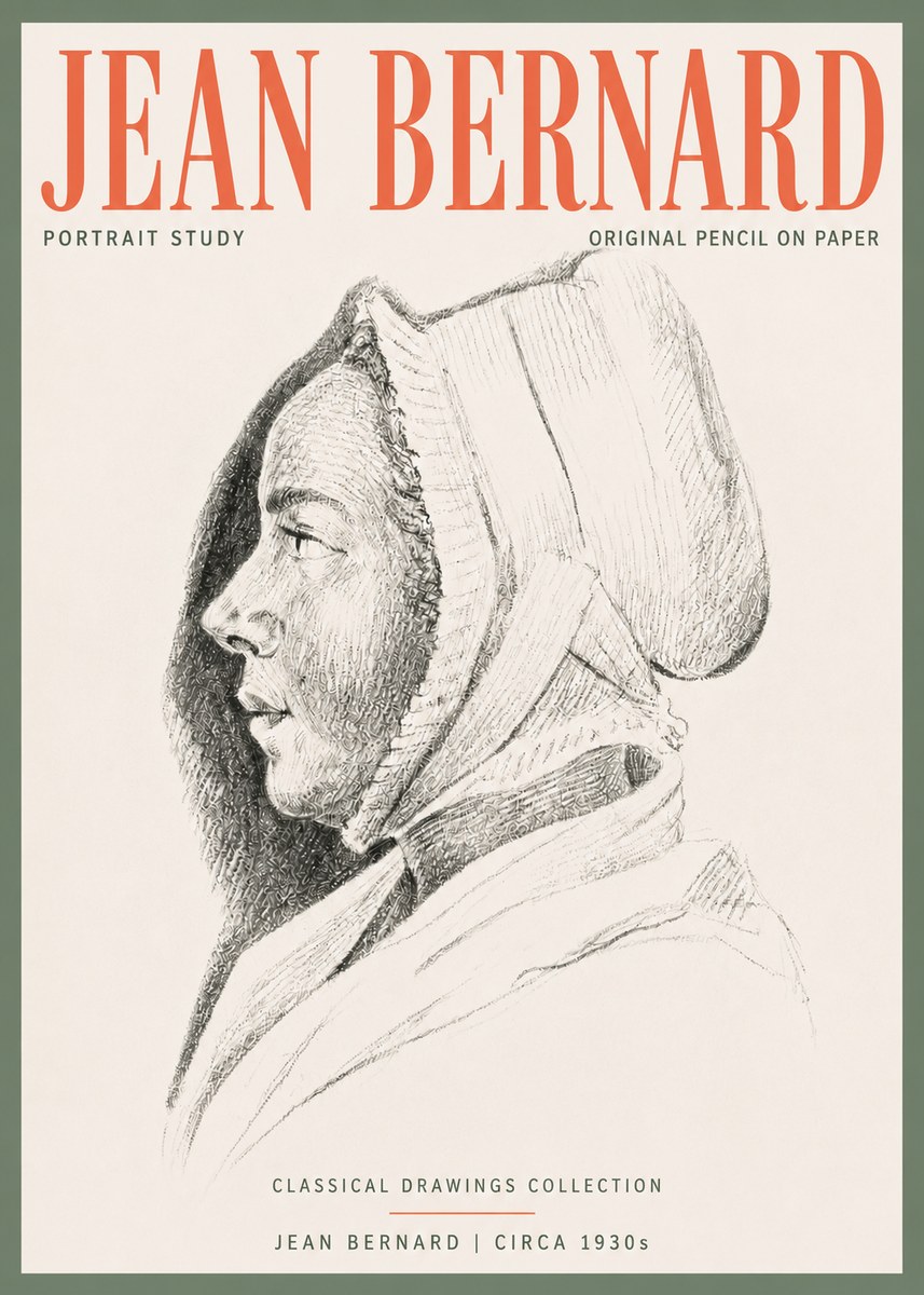 Jean Bernard Portrait Study VI No3 - Affiche