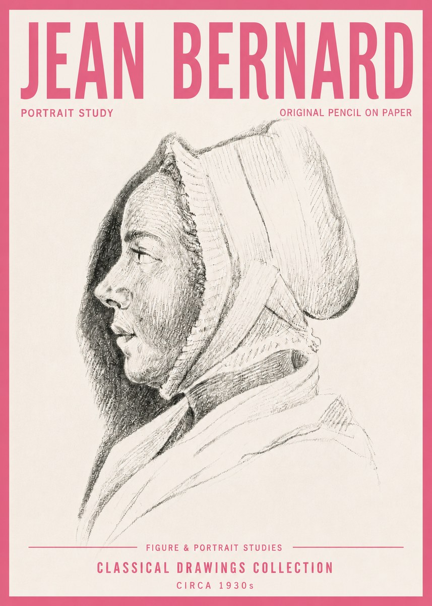 Jean Bernard Portrait Study VI No4 - Affiche