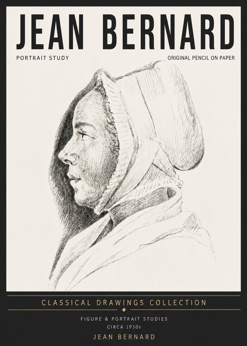 Jean Bernard Portrait Study VI No5 - Affiche