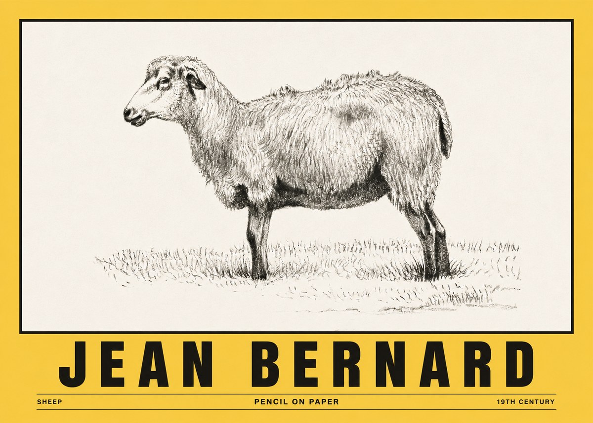 Jean Bernard Sheep No5 - Affiche