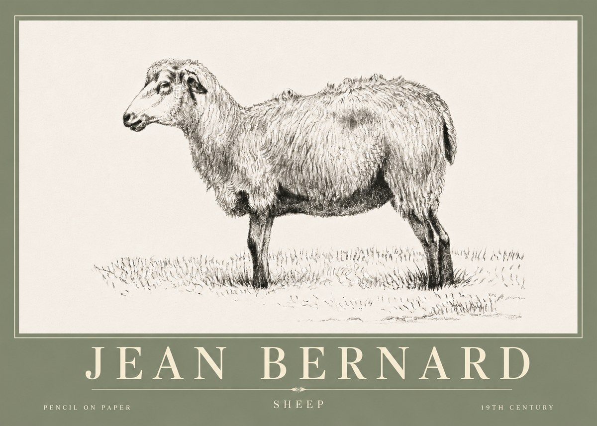 Jean Bernard Sheep No6 - Affiche