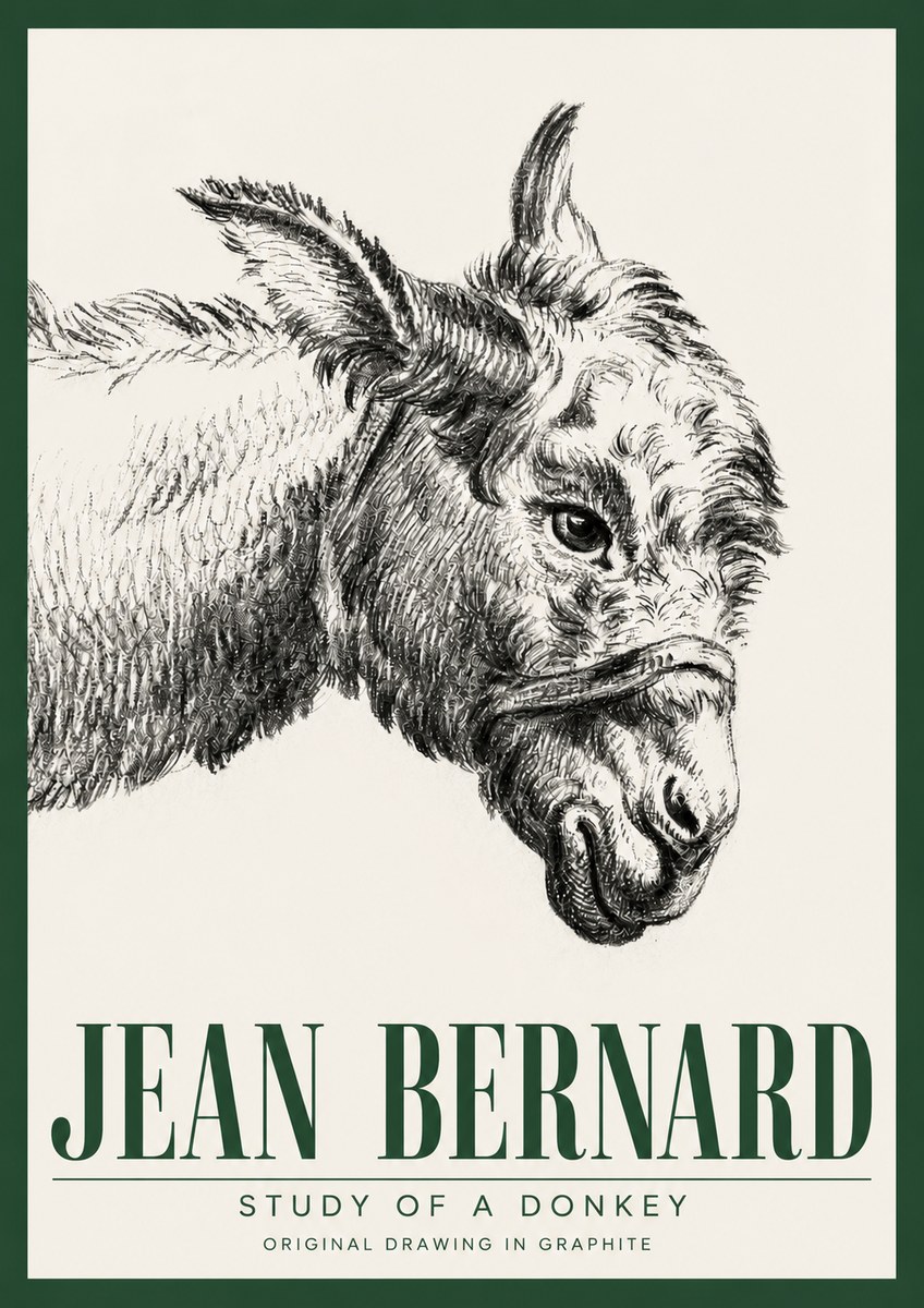 Jean Bernard Study of a Donkey I No3 - Affiche