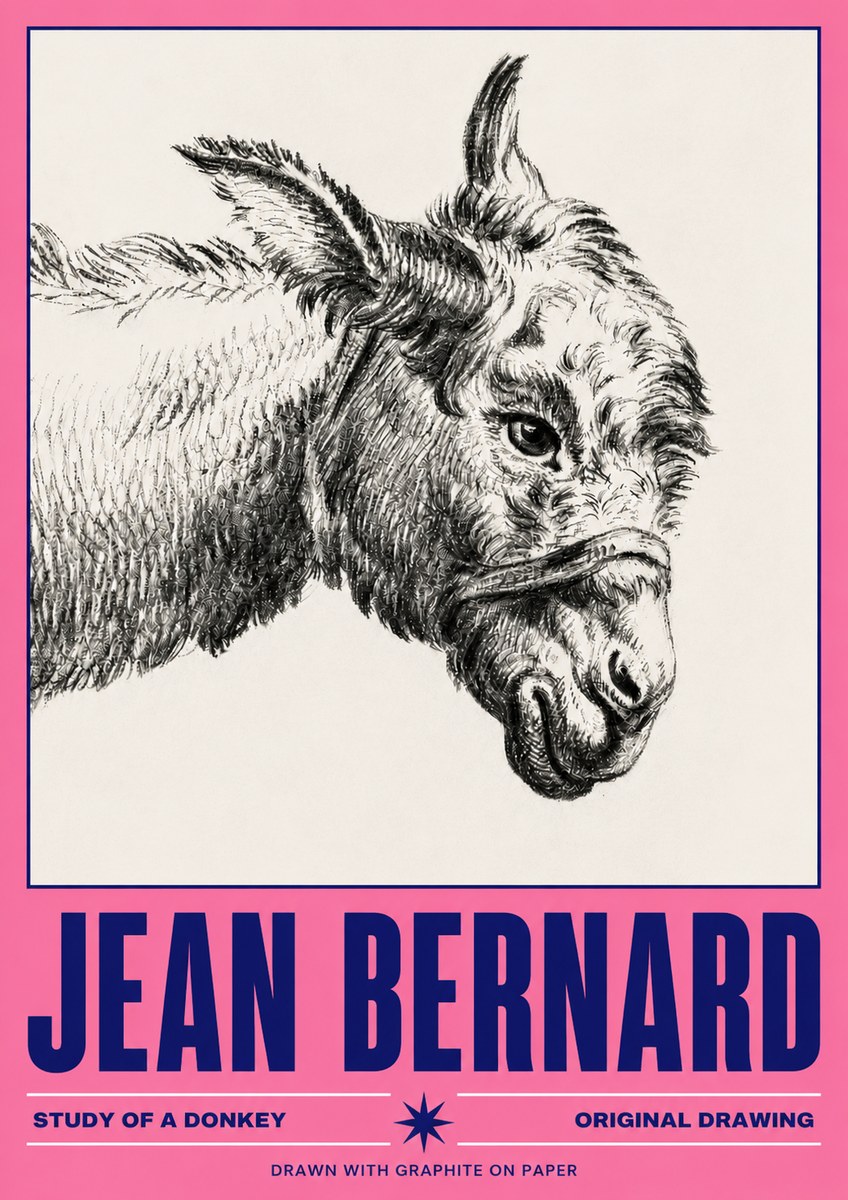 Jean Bernard Study of a Donkey I No4 - Affiche
