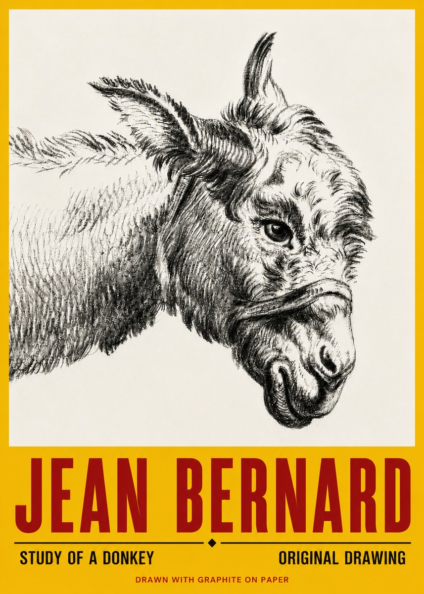 Jean Bernard Study of a Donkey I No6 - Affiche